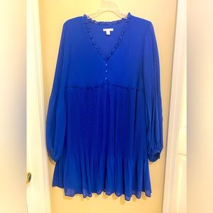 Royal Blue Pleated Dress